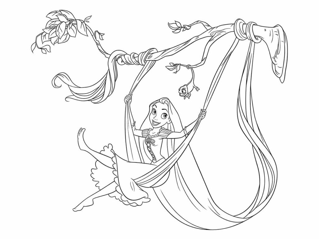 84 desenhos de Rapunzel para colorir