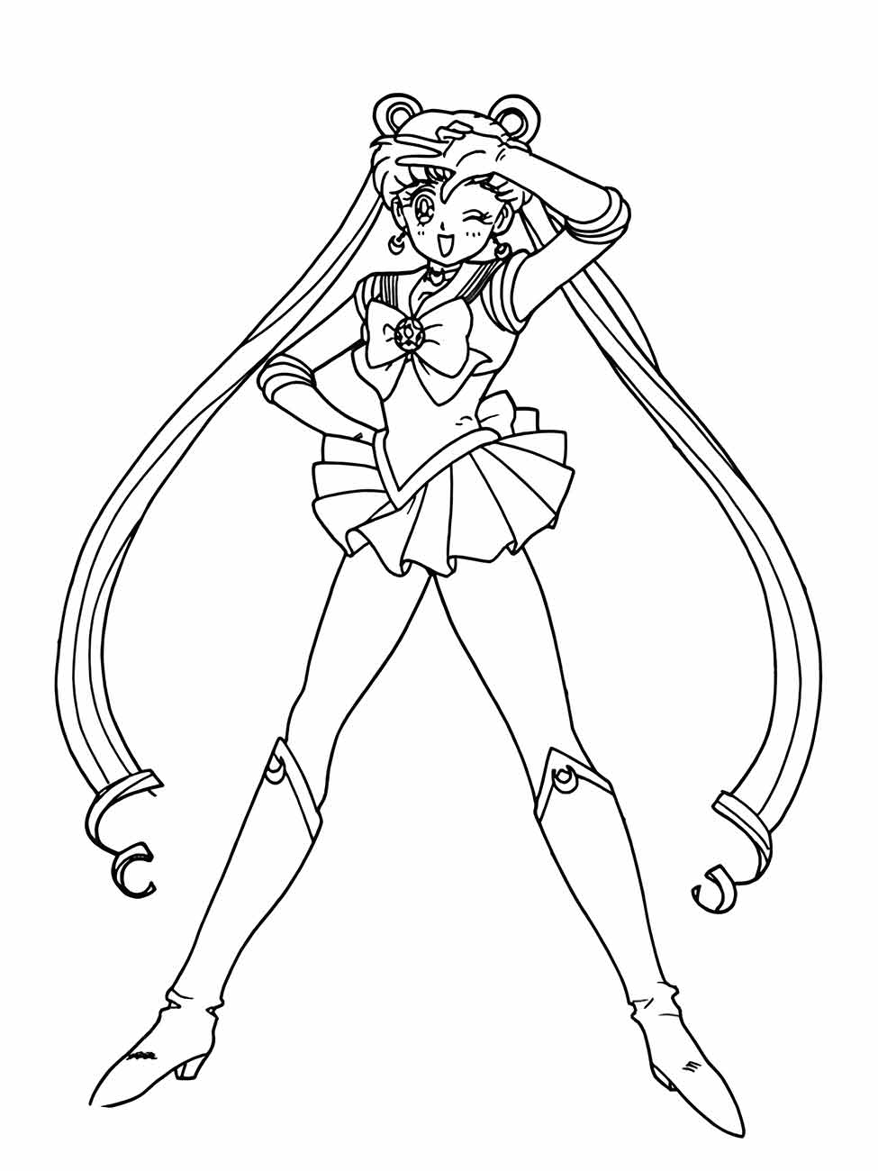 Desenho de Sailor Moon para pintar e colorir