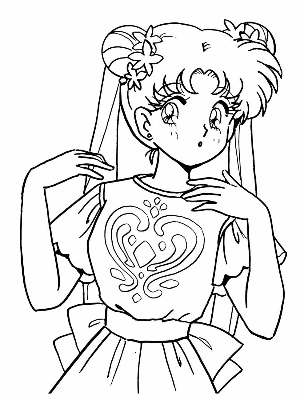 Desenho de Sailor Moon para imprimir e colorir