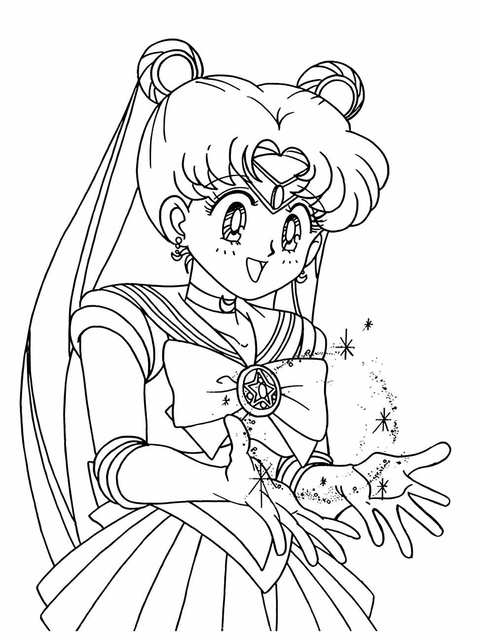 Desenho de Sailor Moon para colorir fácil