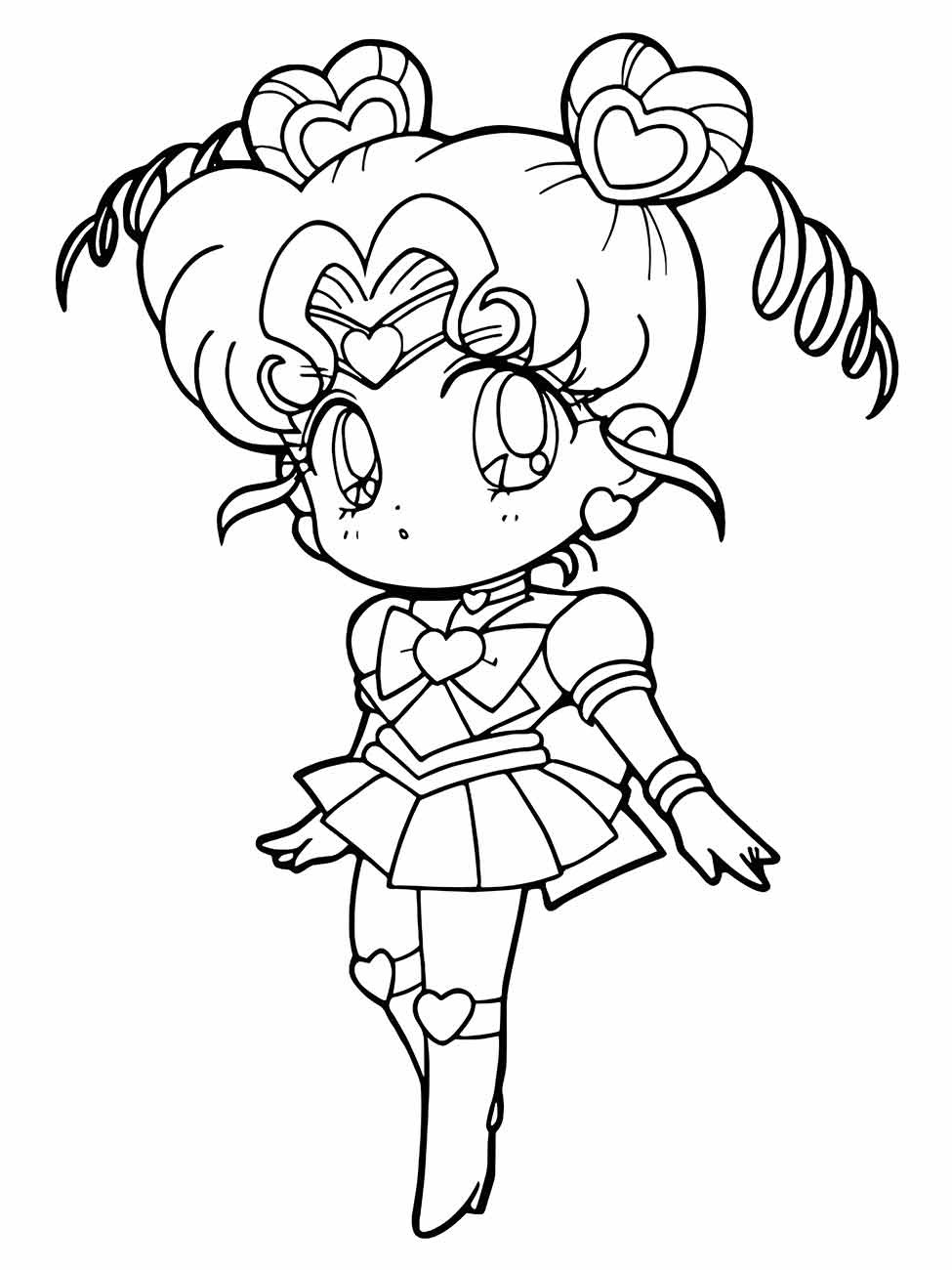 Desenho de Sailor Moon criança para imprimir e colorir