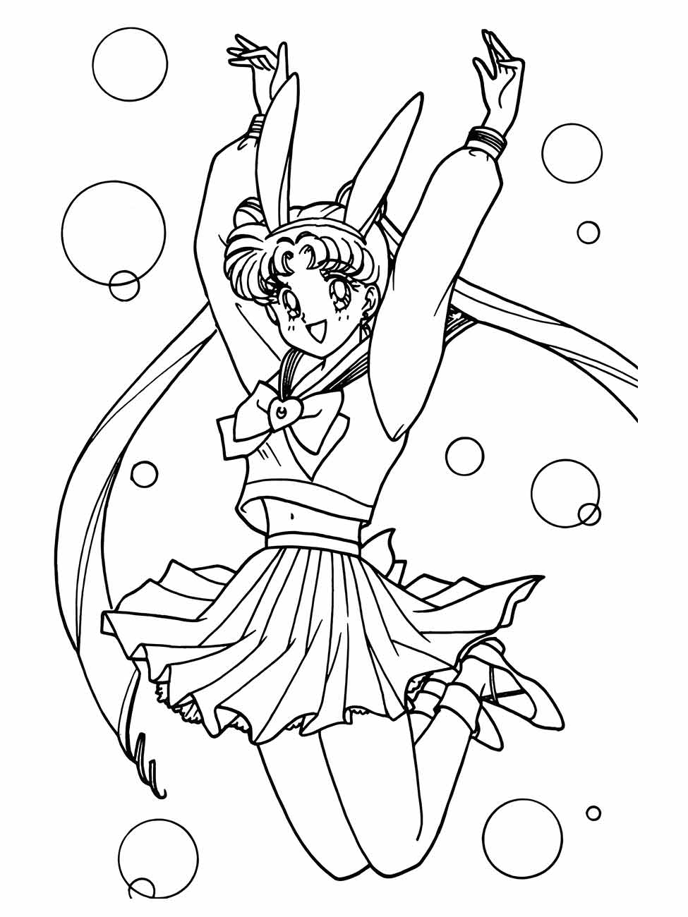 Desenho de Sailor Moon para colorir em família