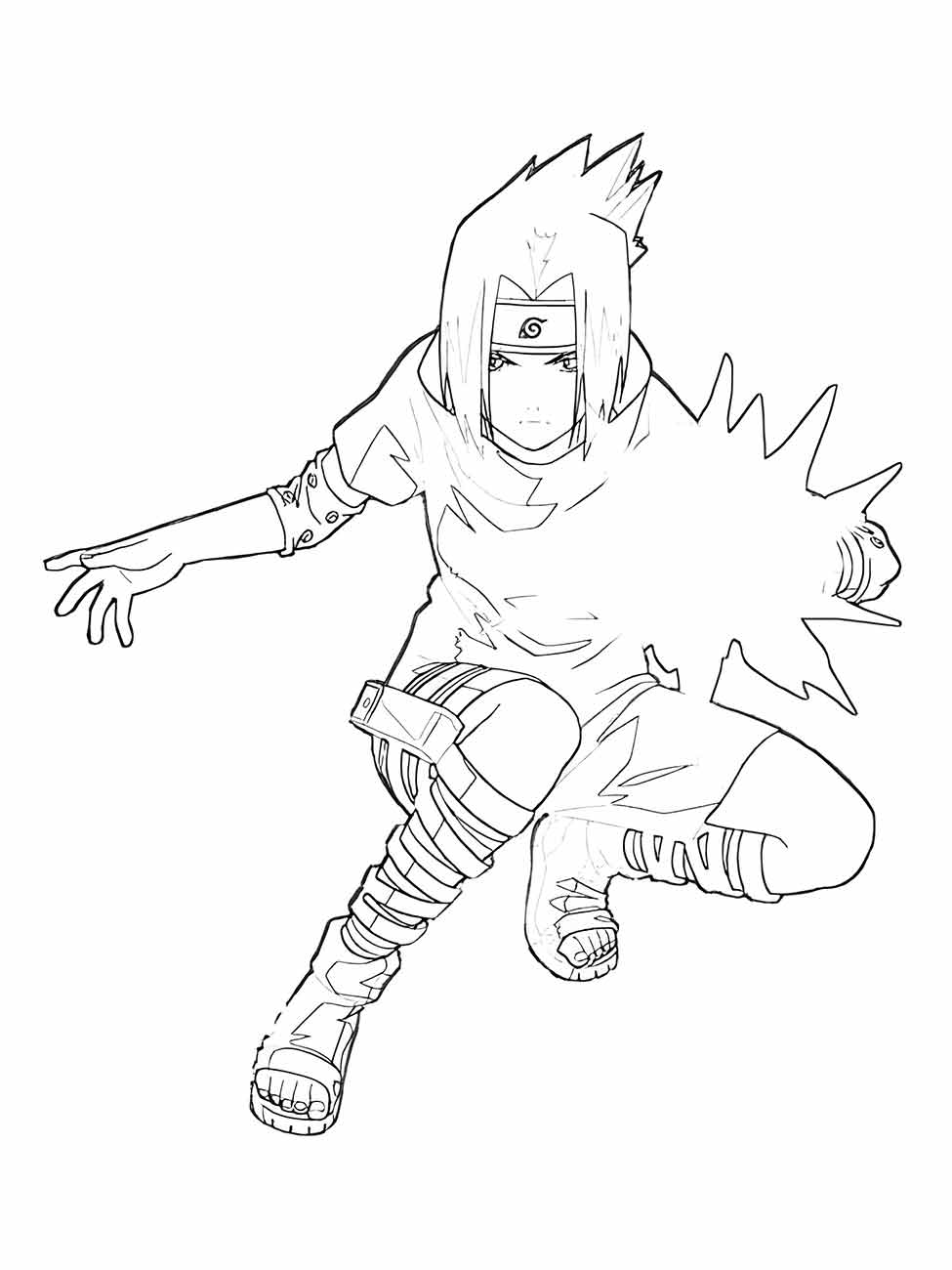 Desenho de Sasuke para colorir