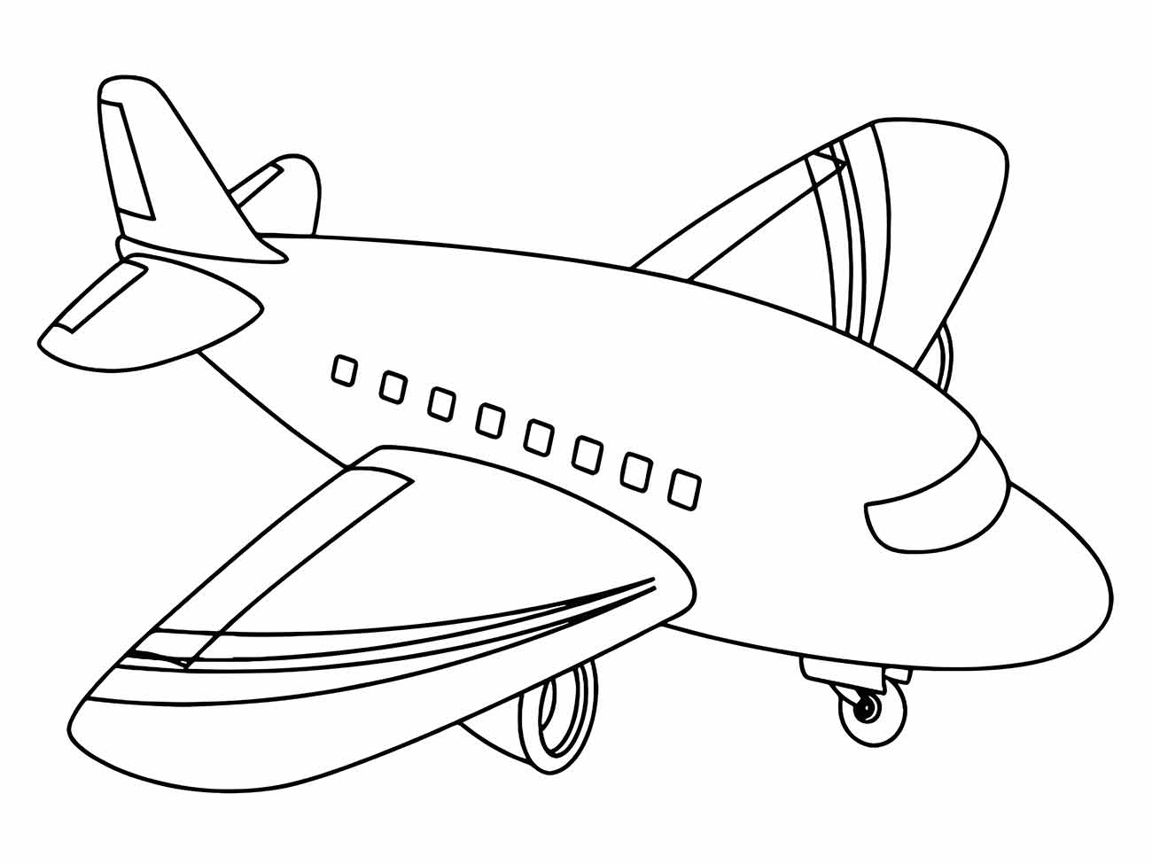 49 desenhos de aviões para colorir