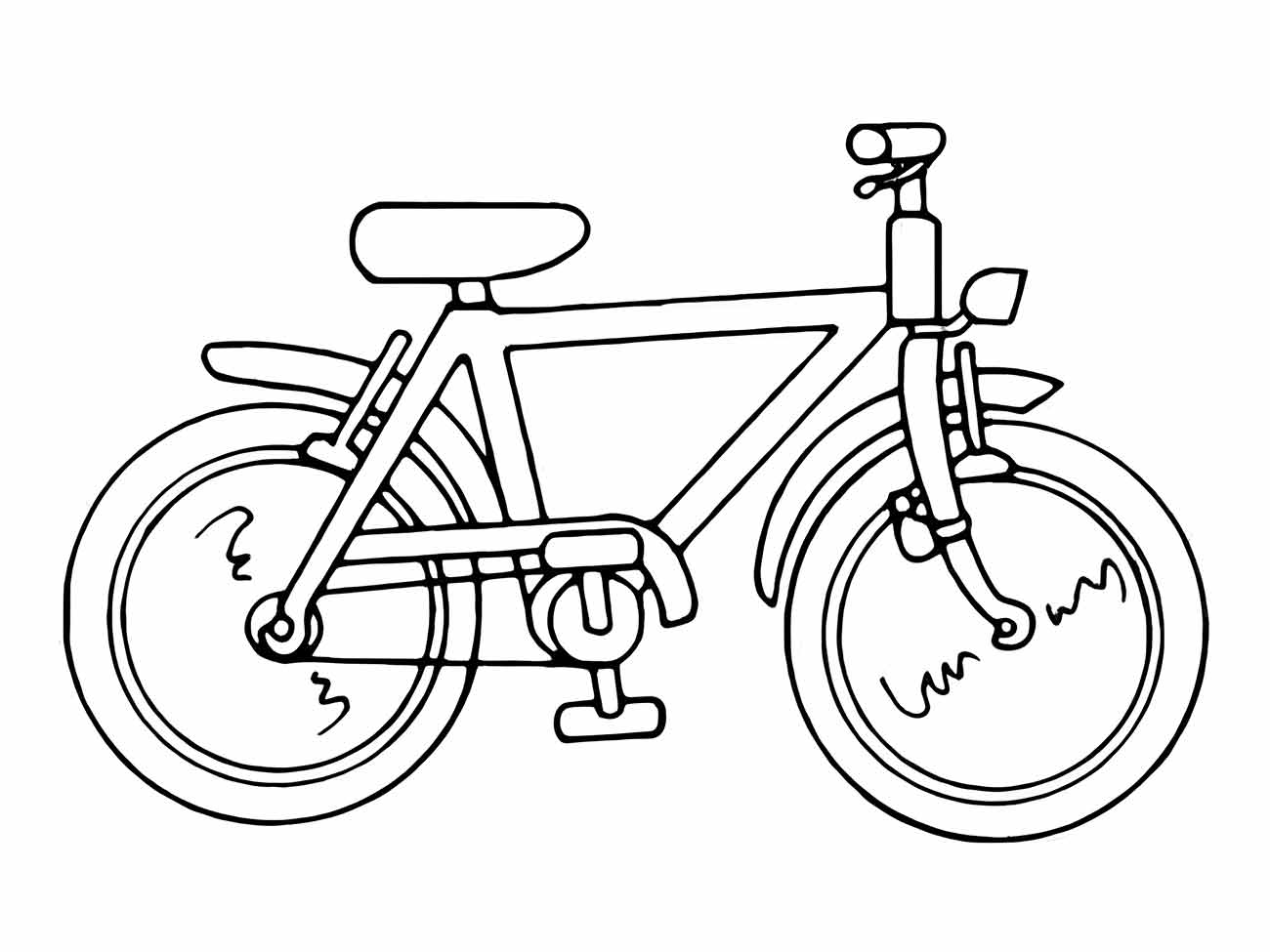 Desenho de bicicleta para pintar e colorir