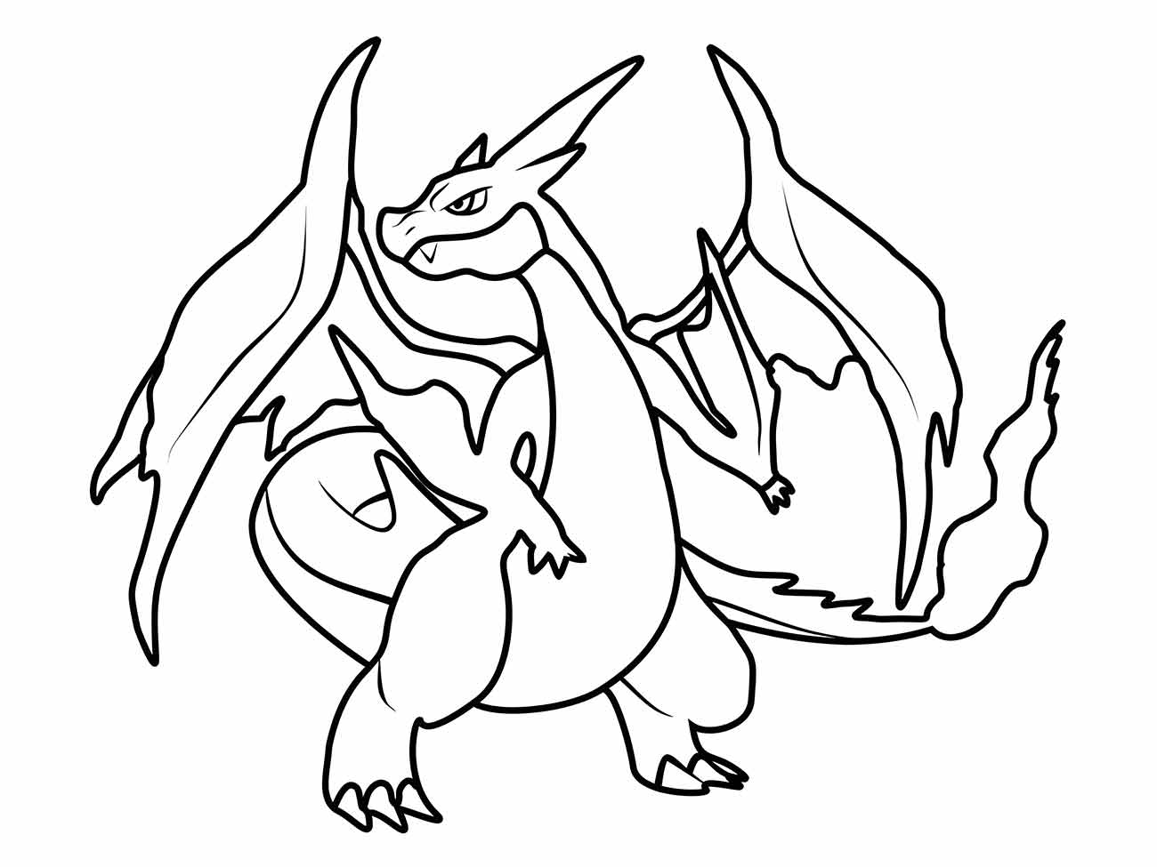 desenho do charizard para imprimir, pintar e colorir