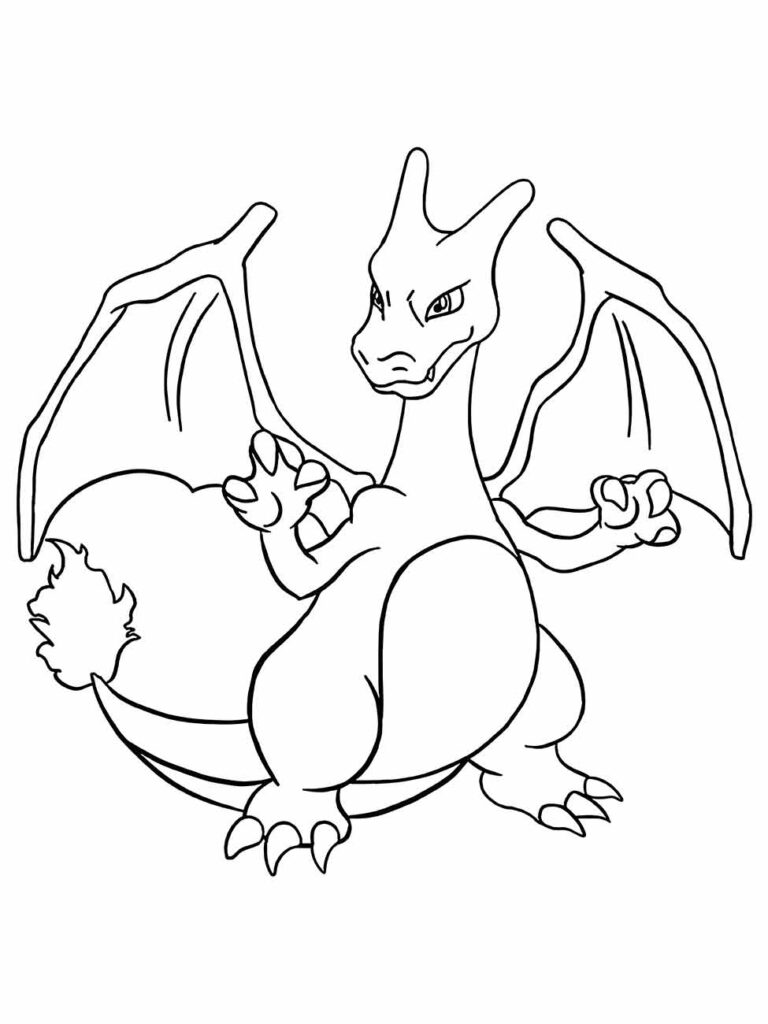 Desenho do Charizard para Imprimir e Colorir