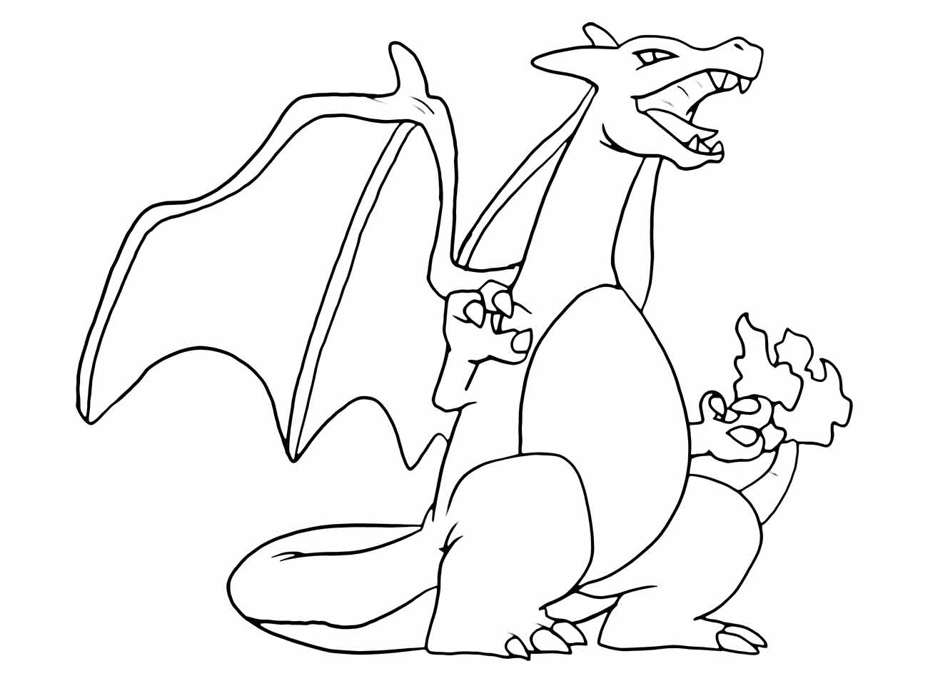 charizard para colorir fácil