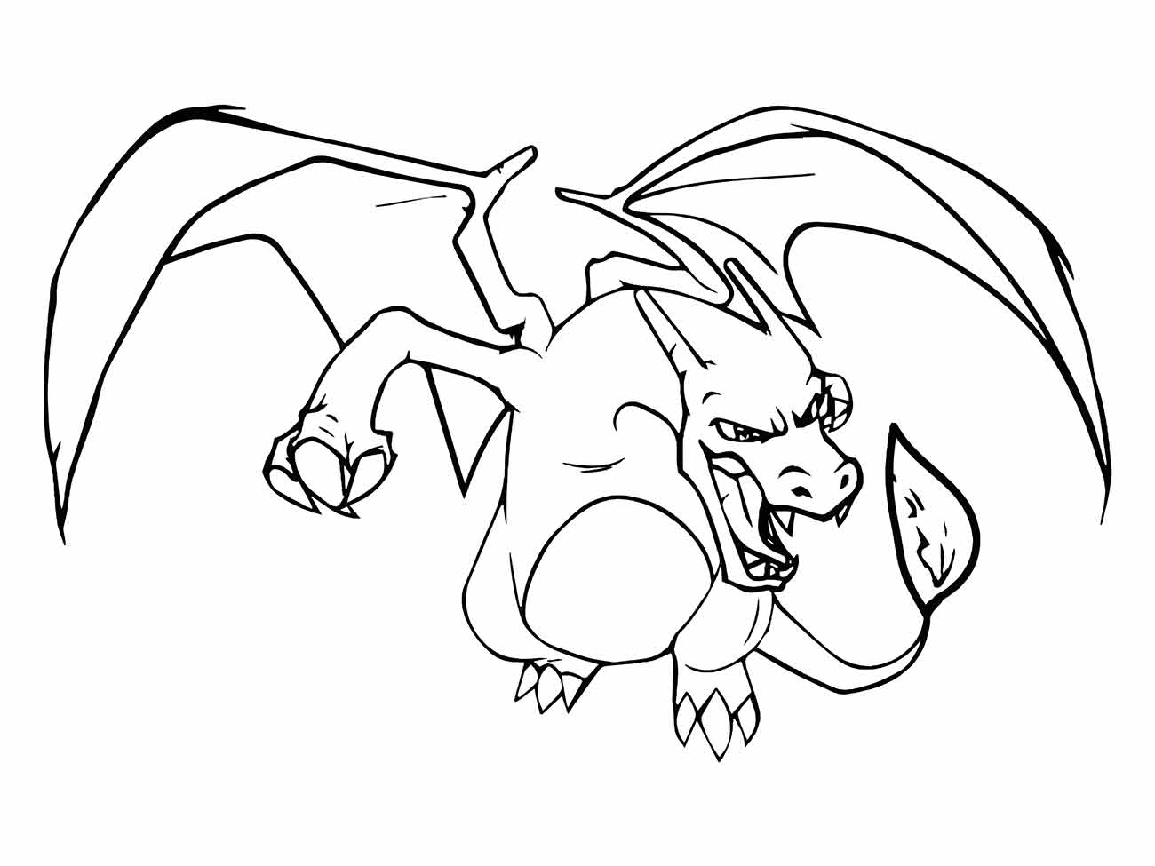 Desenho charizard para imprimir e colorir