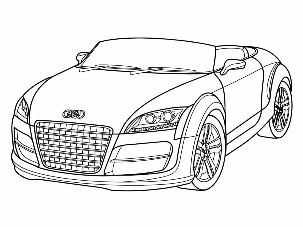 Desenhos para desenhar de um carro de luxo com detalhes distintos e design moderno.