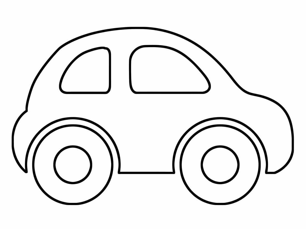 Desenho de um fusca para colorir apresentando uma vista lateral e formas arredondadas.