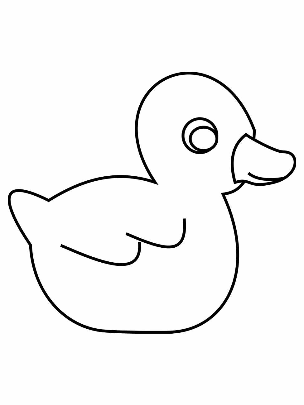 Desenho para desenhar simples, pato em estilo cartoon.