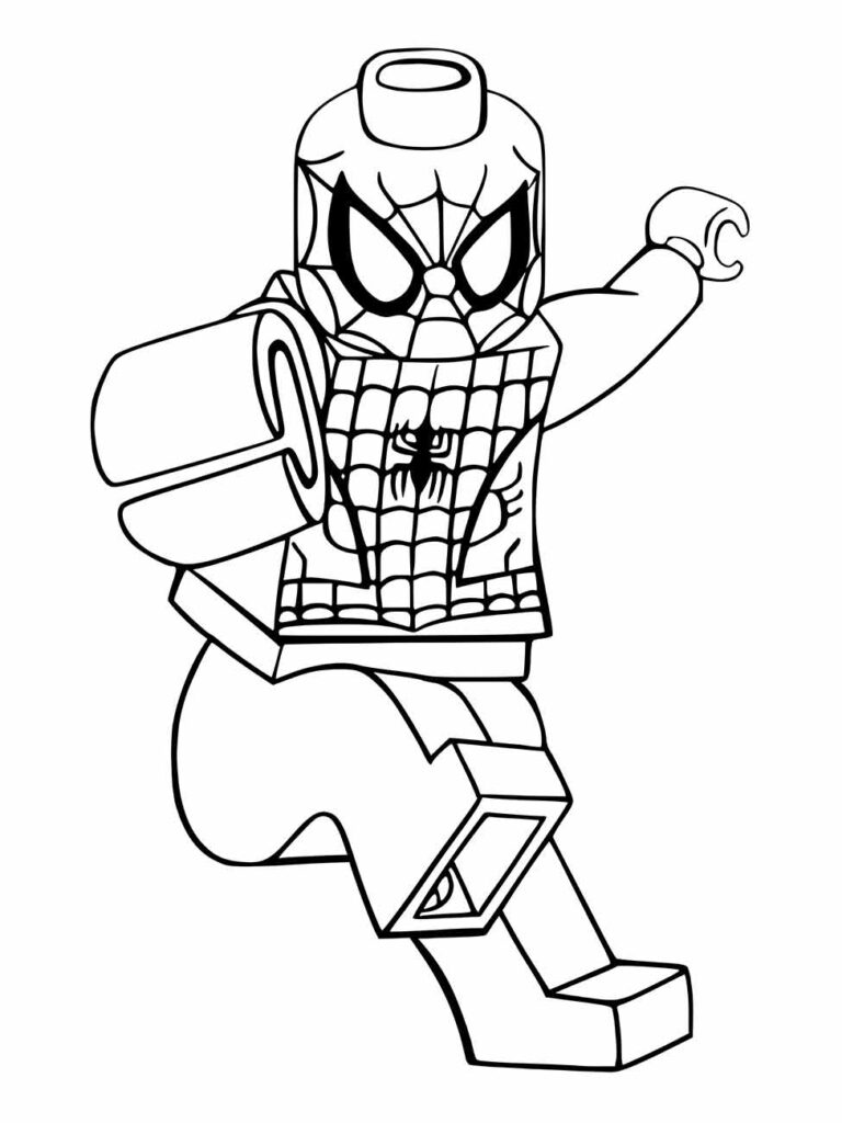 Desenho de personagem para desenhar, homen aranha em pose de ação.