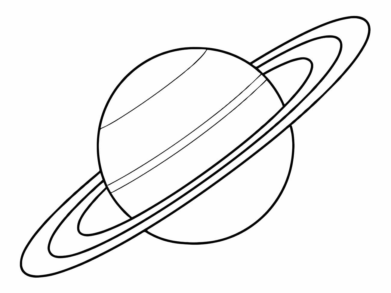 Planeta Saturno e seus anéis para colorir.