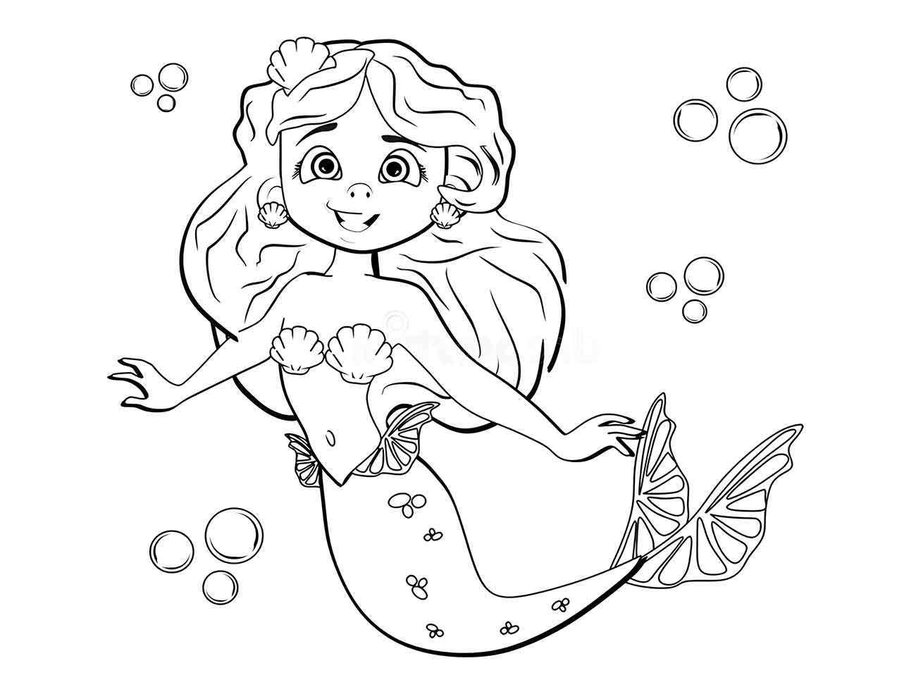 Desenho para colorir enfocando a sereia Iara do folclore