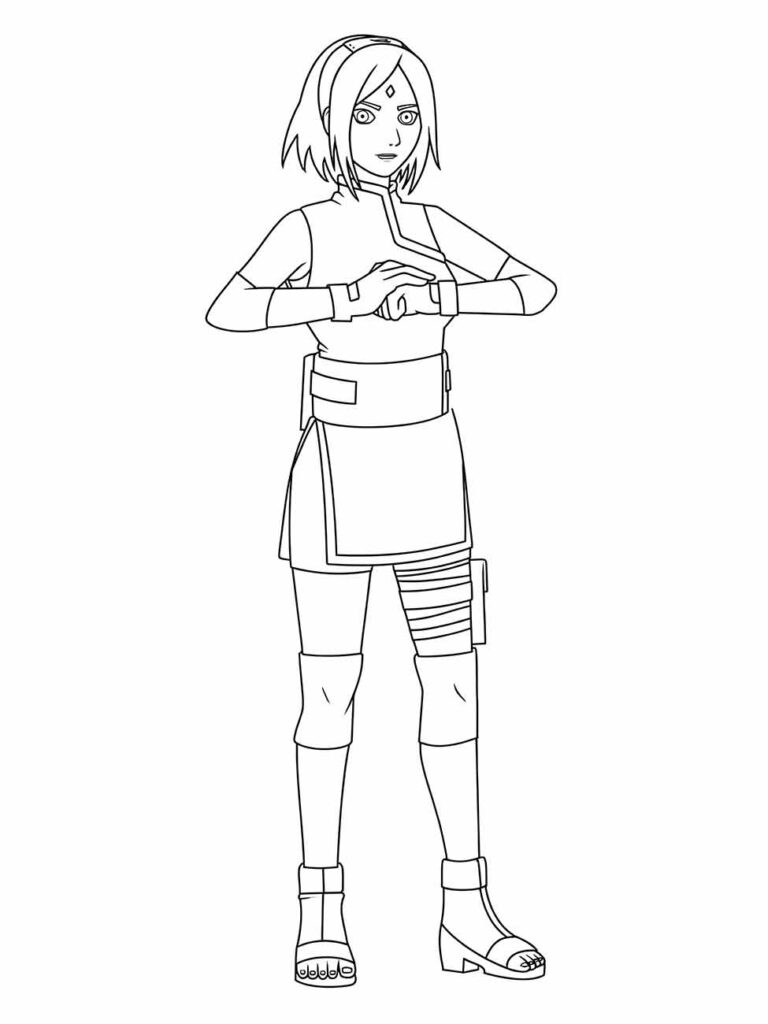 sakura haruno desenho para pintar e colorir em família