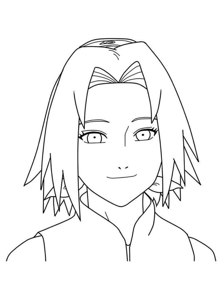 sakura para colorir desenho