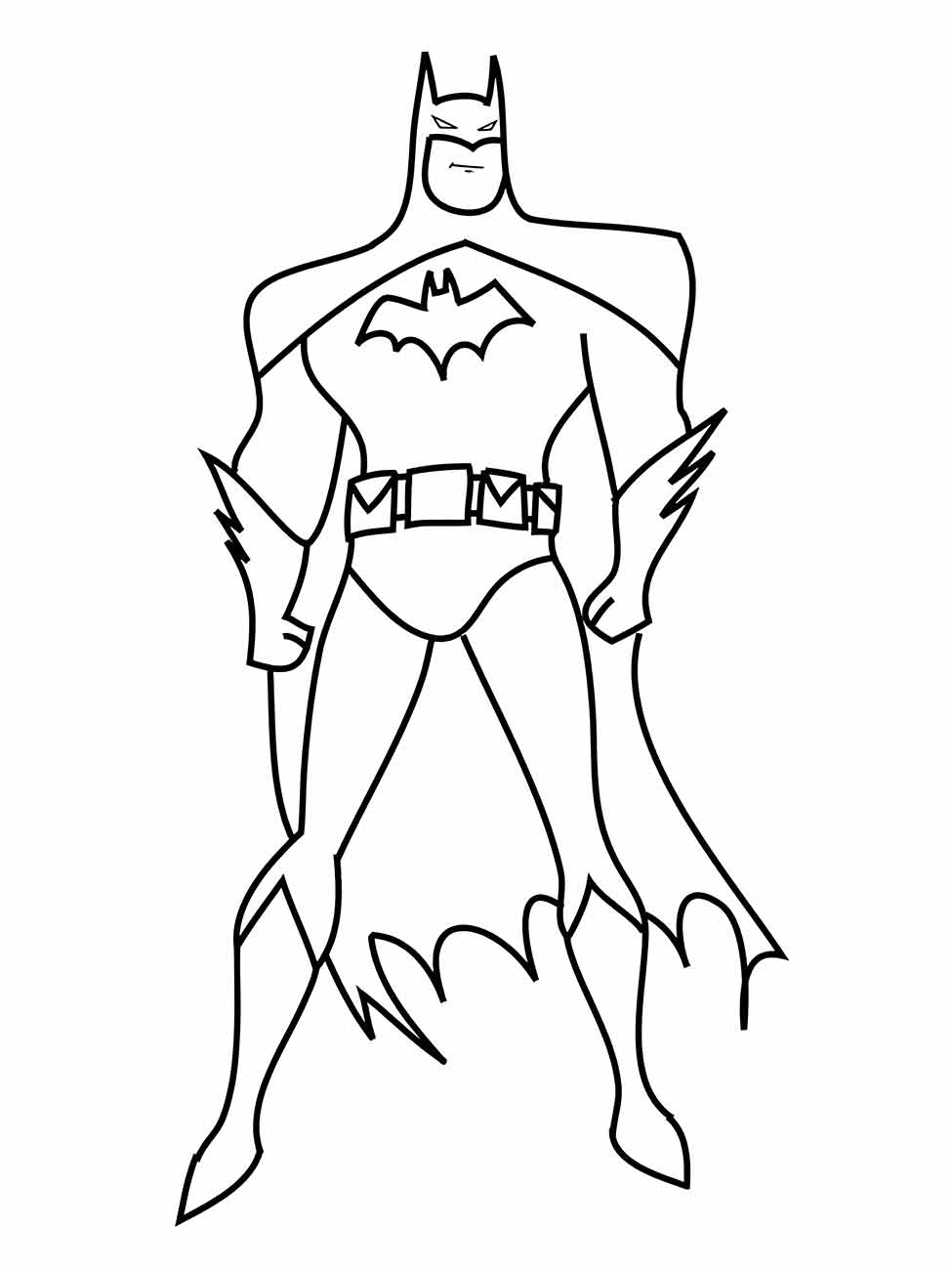 Desenho para colorir de Batman em pose de luta