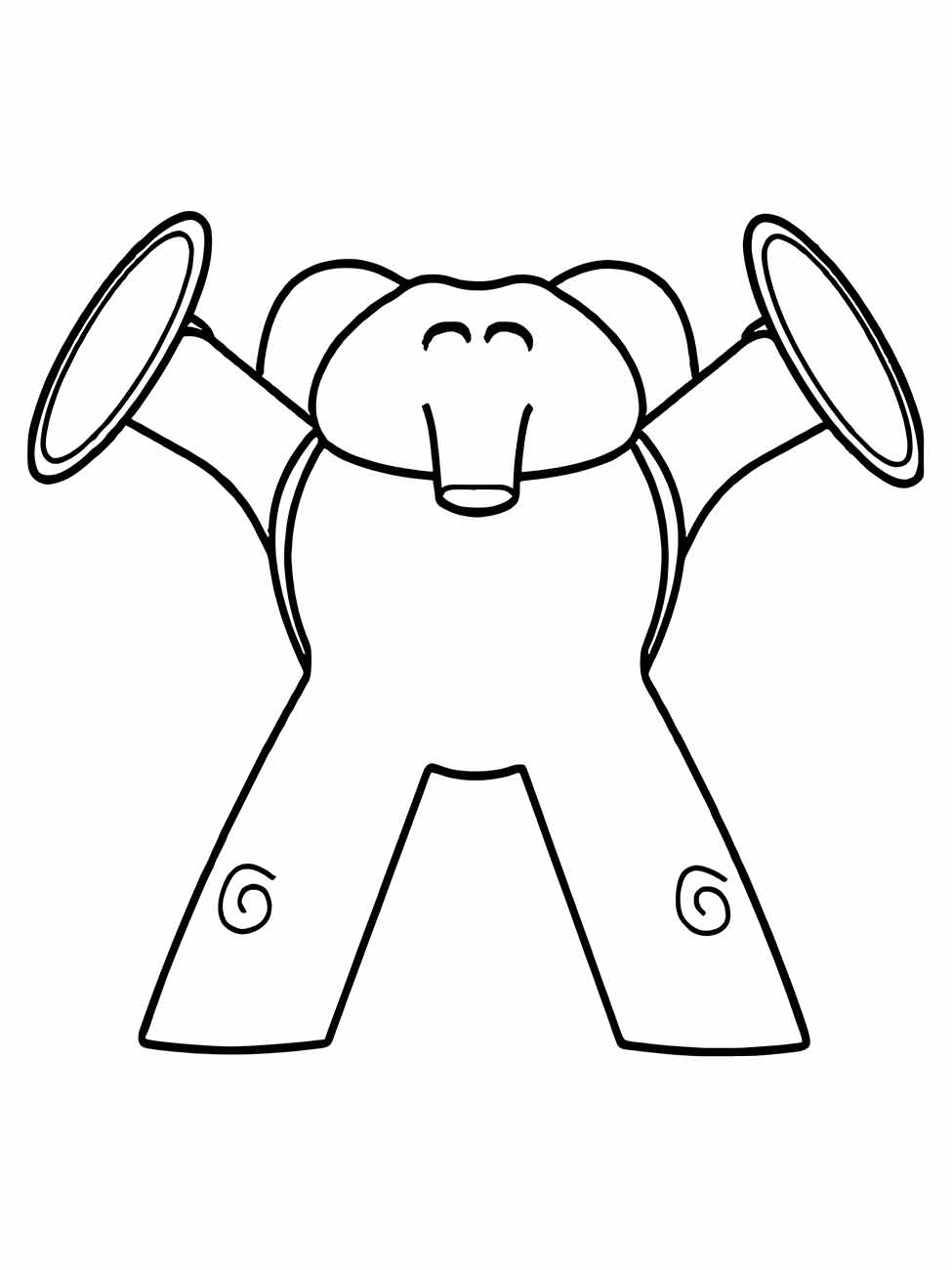 Desenho da Elly Pocoyo para colorir, destacando a personagem em um formato simples para imprimir e pintar.