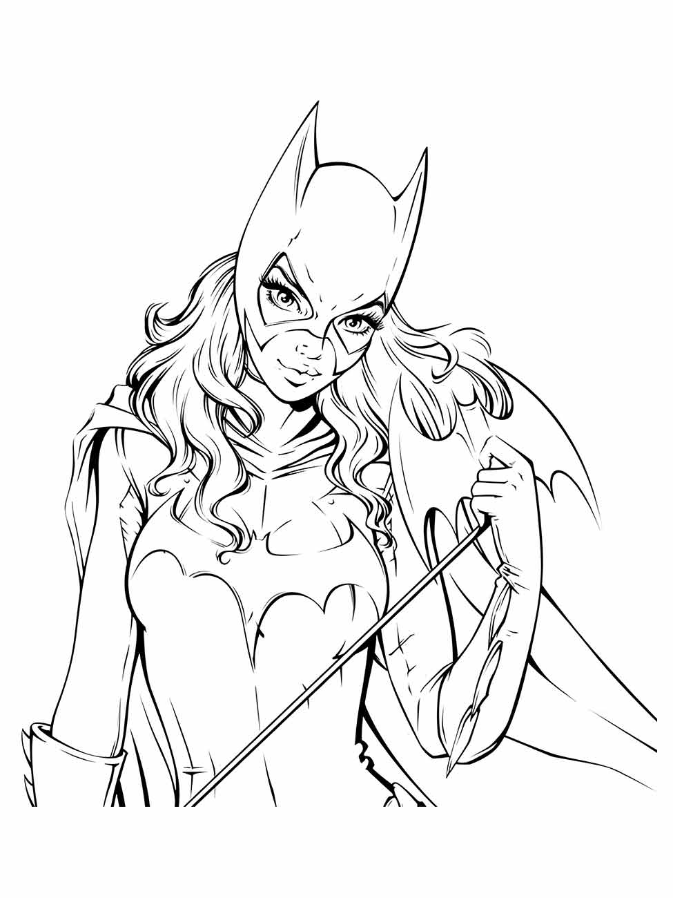 Desenho de Batgirl para colorir e imprimir