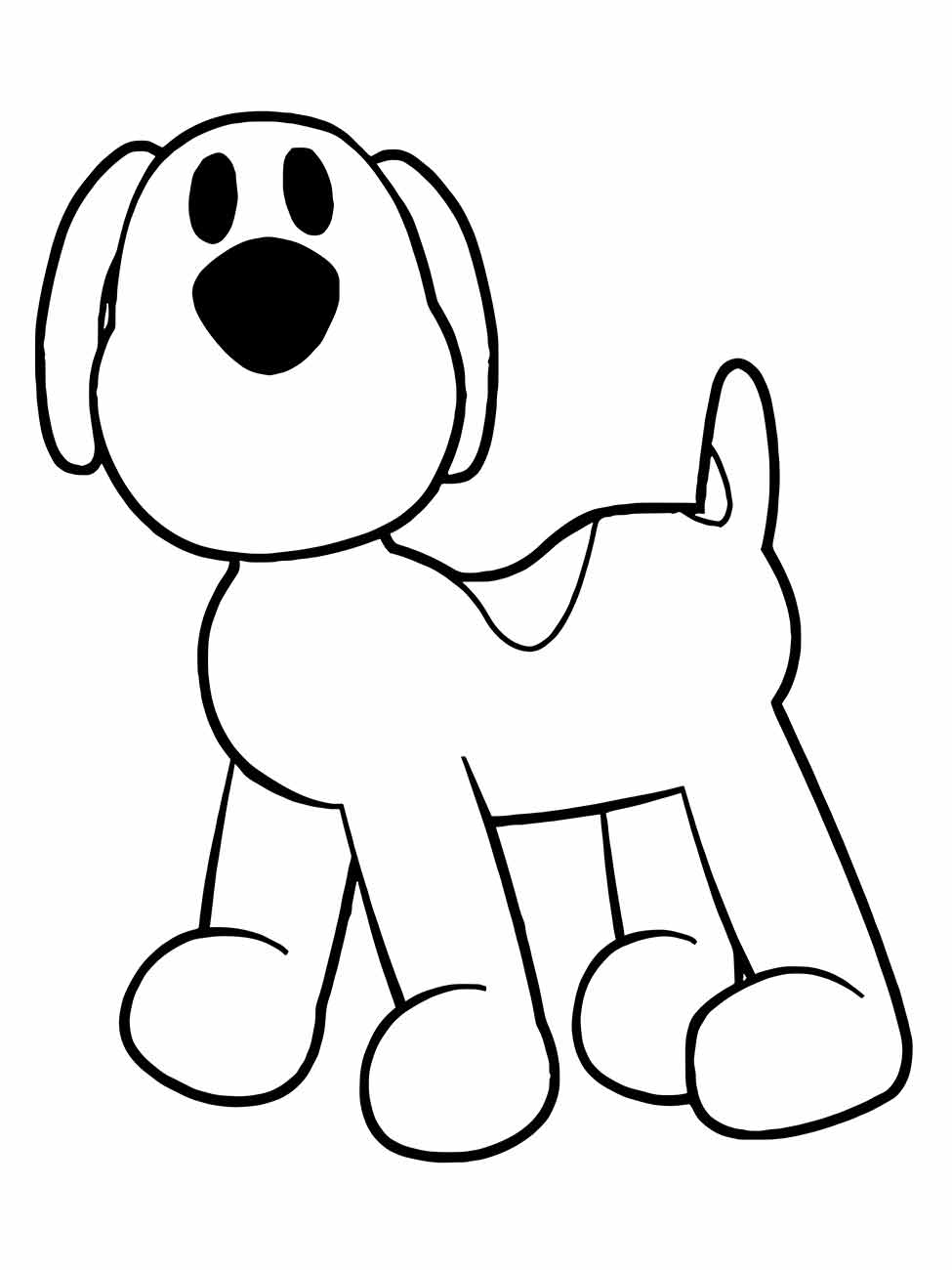 Desenho para colorir de Loula do Pocoyo em uma pose simpática, ideal para uma atividade de pintura relaxante.