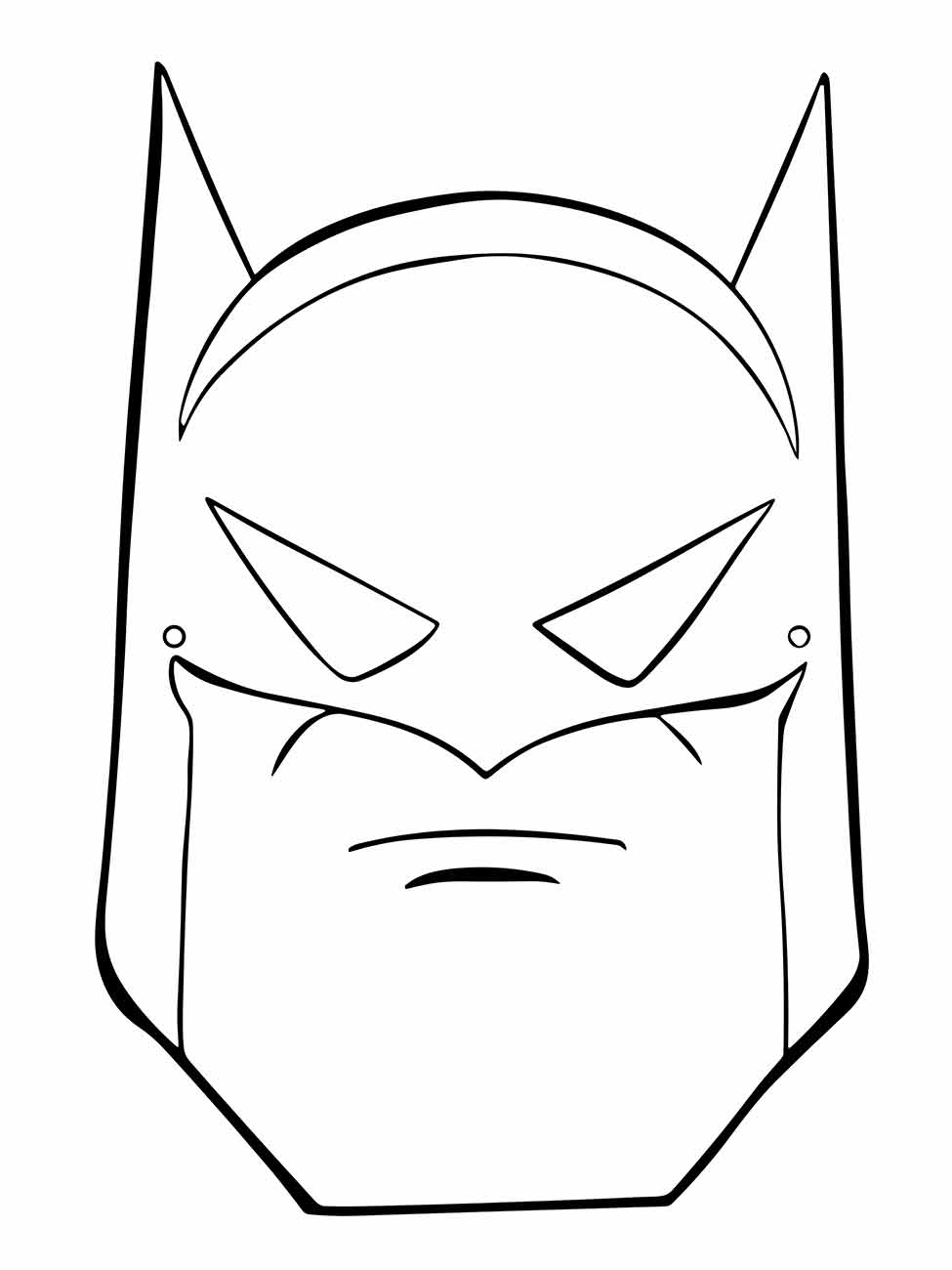 Desenho da máscara do Batman para colorir e imprimir