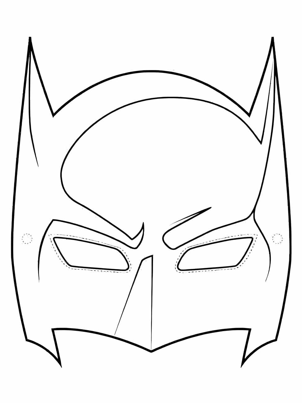 Desenho para colorir da máscara do Batman