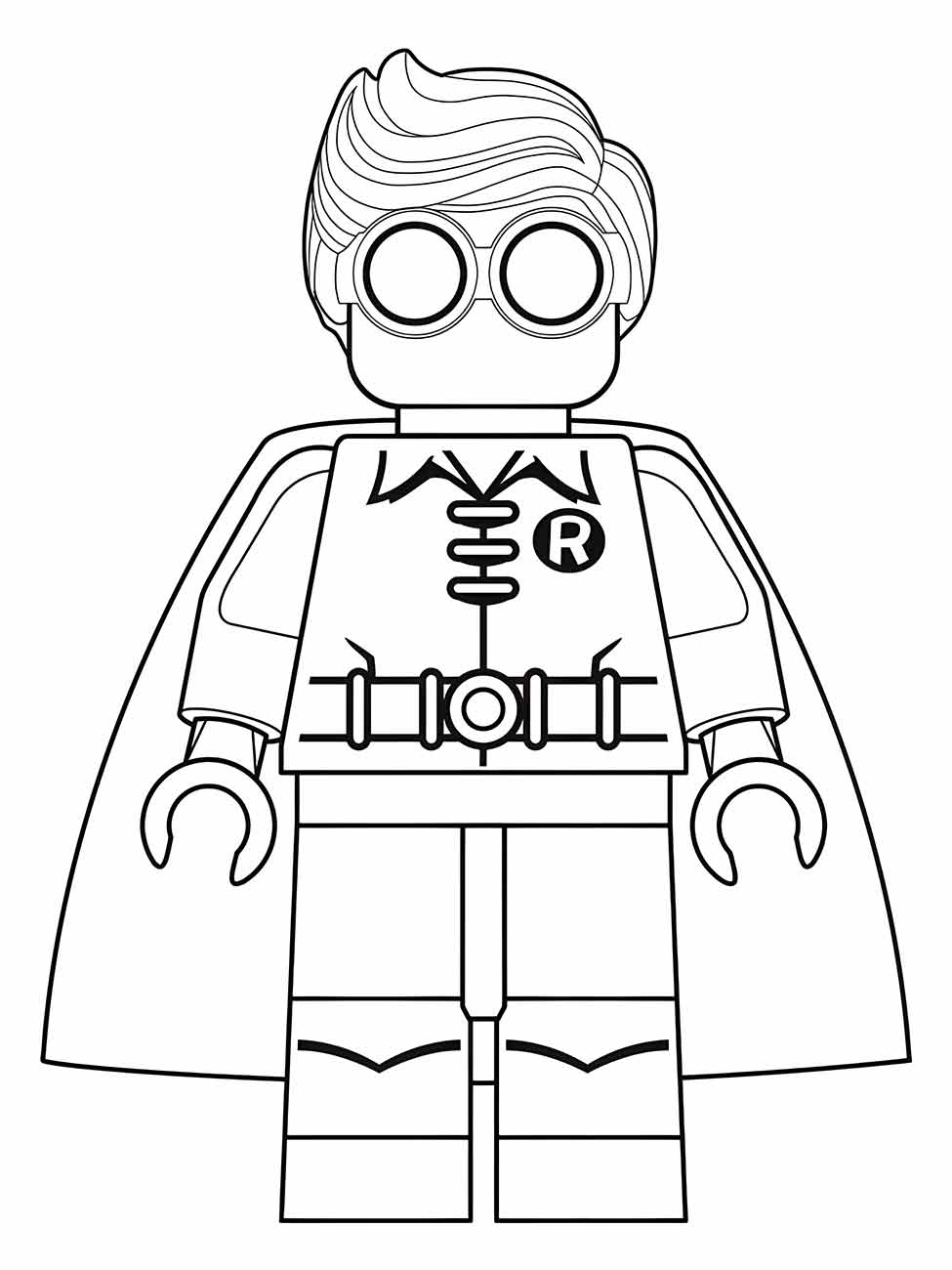 Desenho para colorir de Robin em estilo Lego.