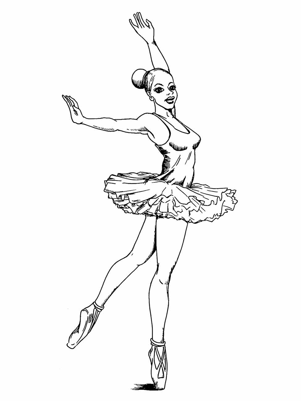 Ilustrações de bailarina para colorir