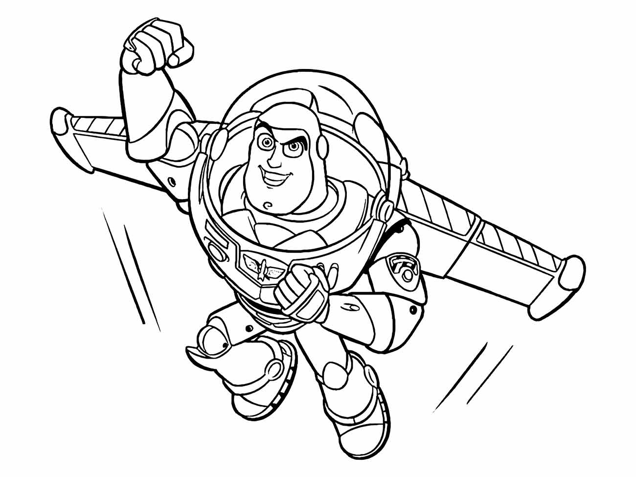 Desenhos de buzz lightyear voando para imprimir e colorir