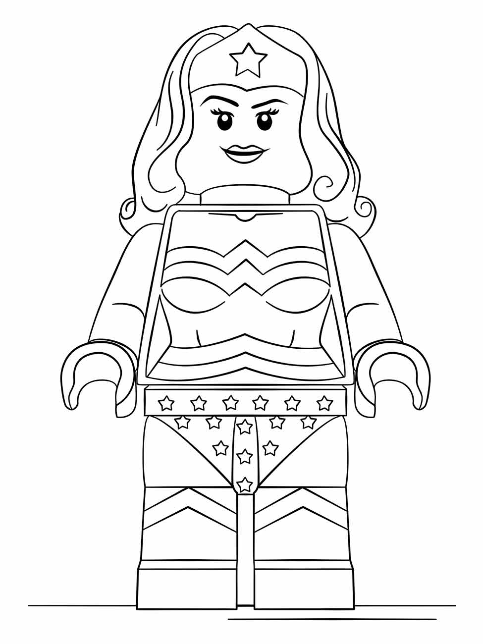 Desenho para colorir da Mulher Maravilha Lego