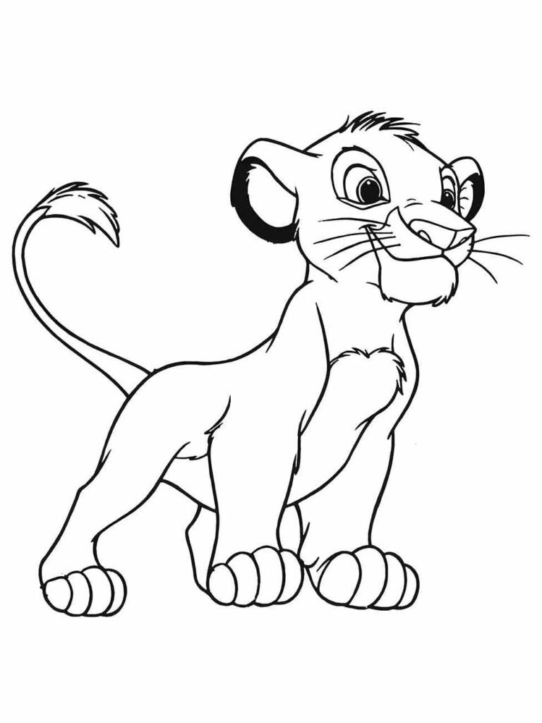 Desenho de Simba para colorir do Rei Leão.