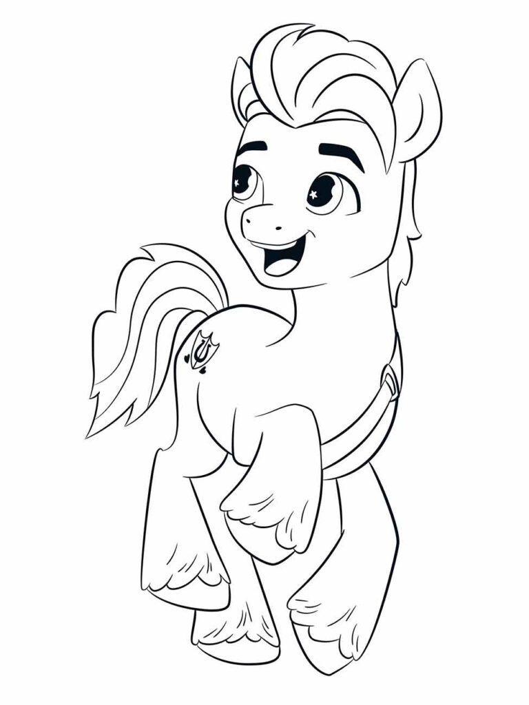 Desenho para colorir My Little Pony de Hitch Trailblazer olhando por cima do ombro