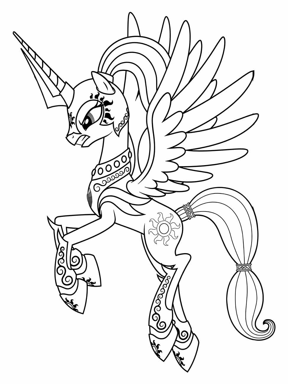 Desenho my little pony Princesa Celestia para colorir