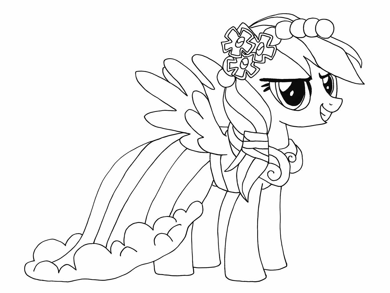 Desenho my little pony Rainbow Dash para colorir