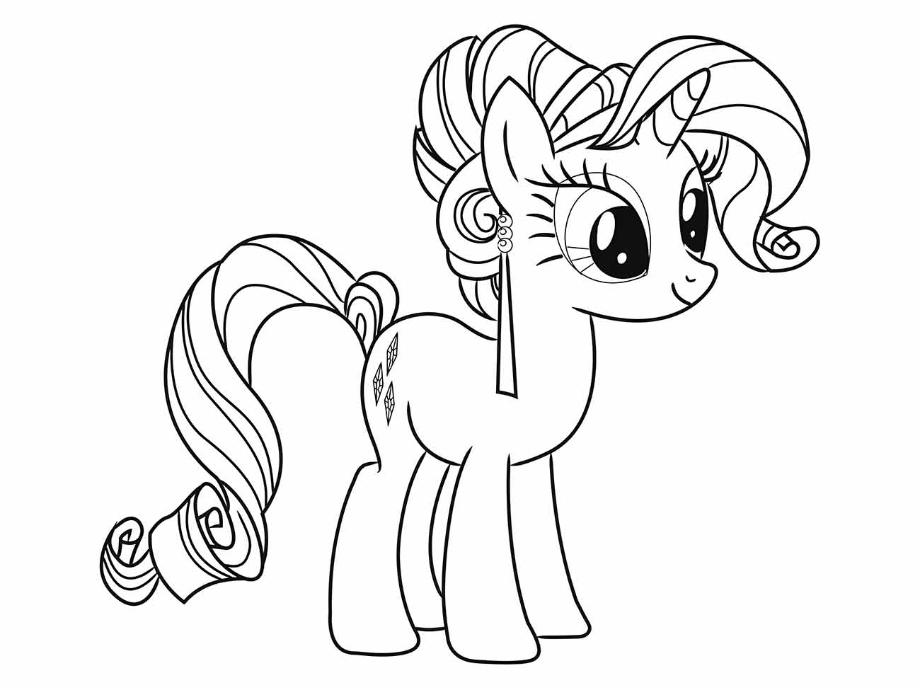 Desenho de my little pony Pinkie Pie com sua crina elegante para colorir