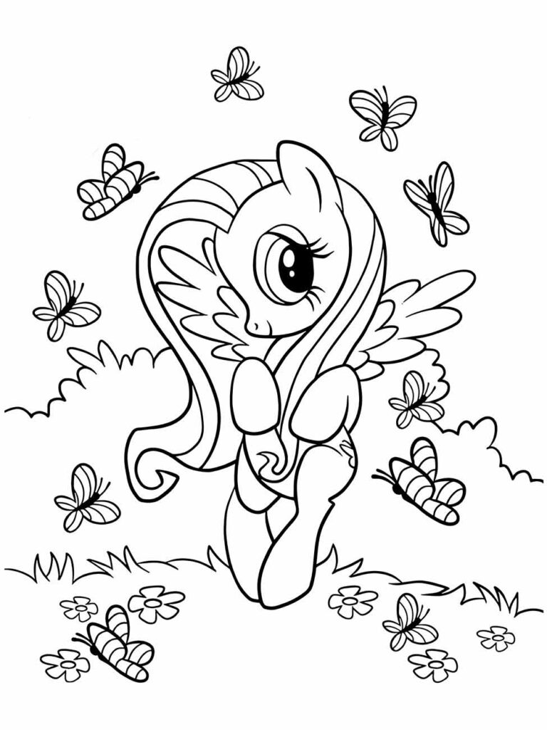 Desenho da Fluttershy de My Little Pony para colorir.