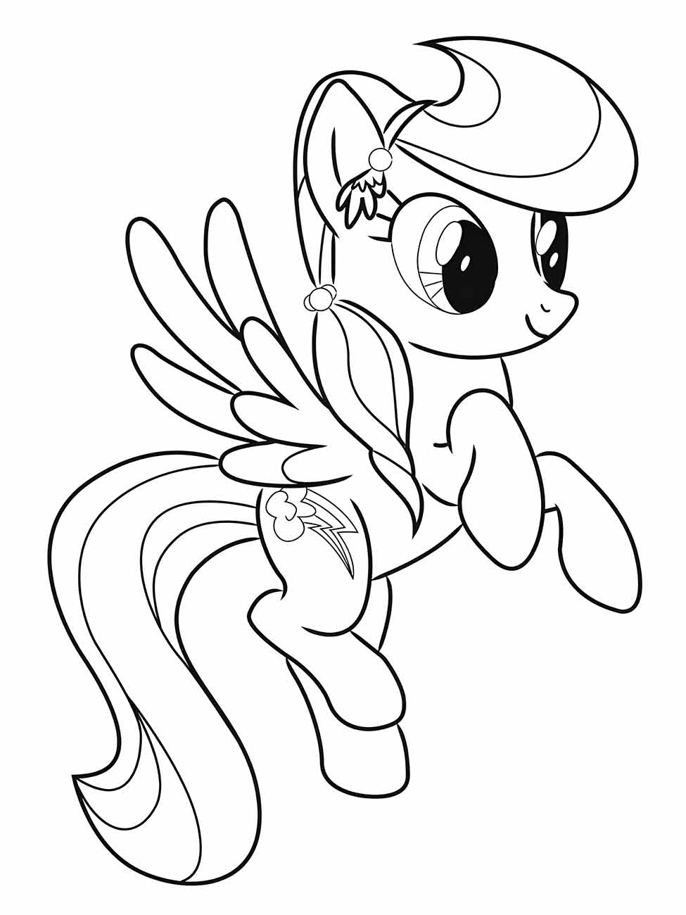 Desenho para colorir de Rainbow Dash, do My Little Pony.