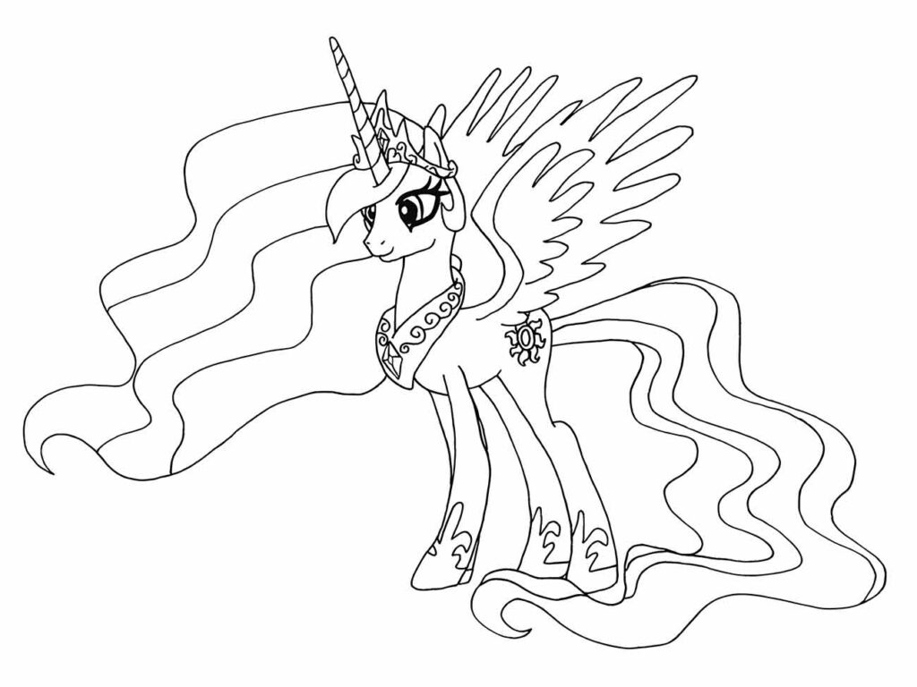 Desenho My Little Pony Princesa Celestia para colorir