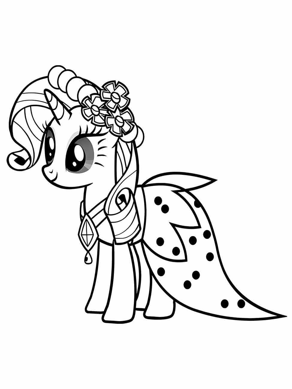 my little pony princesa Rarity para-colorir