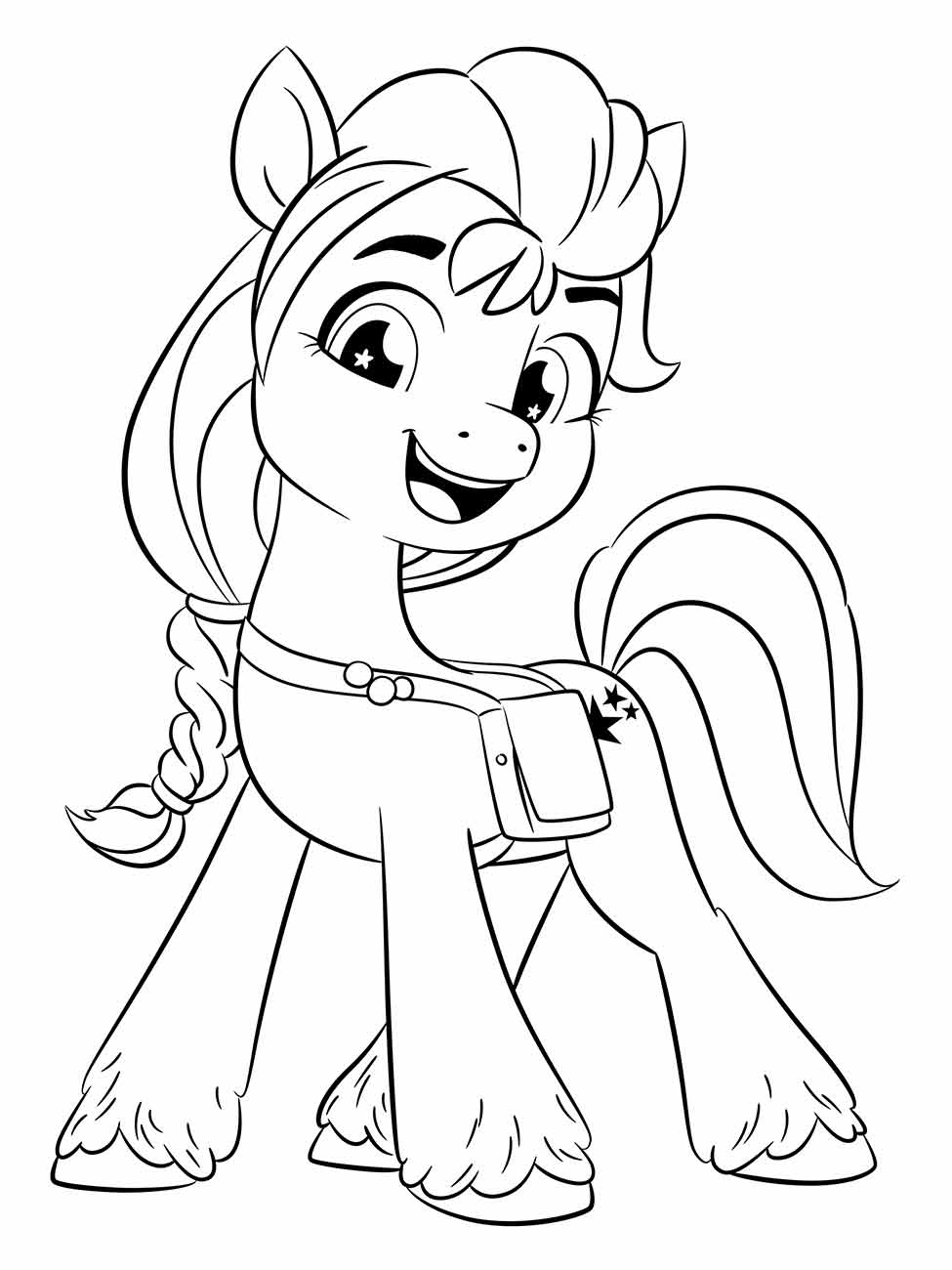 Desenho para colorir My Little Pony de Pipp Petals com olhos brilhantes e alegres.