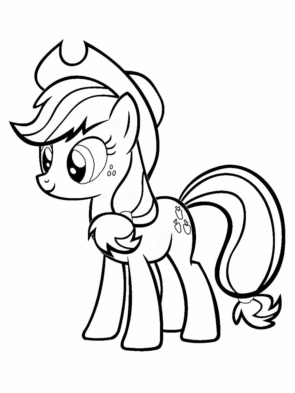 Desenho para colorir My Little Pony apresentando Applejack.