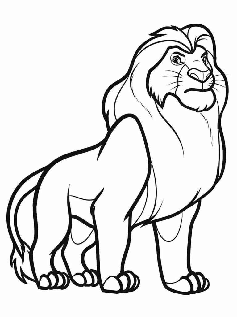 Desenho de Mufasa do Rei Leão para colorir e imprimir