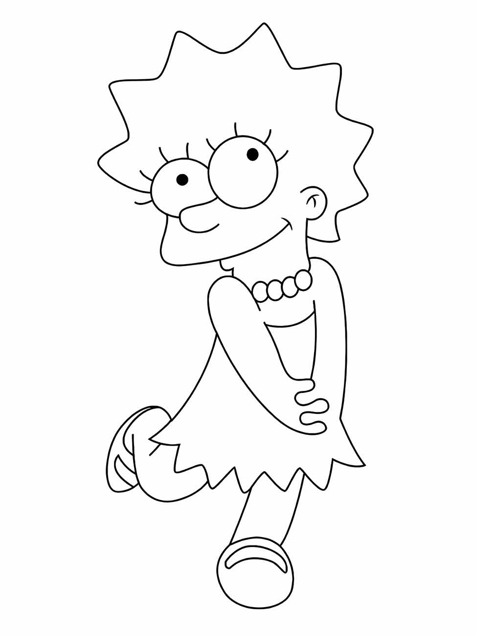 Desenho para colorir Lisa simpsons