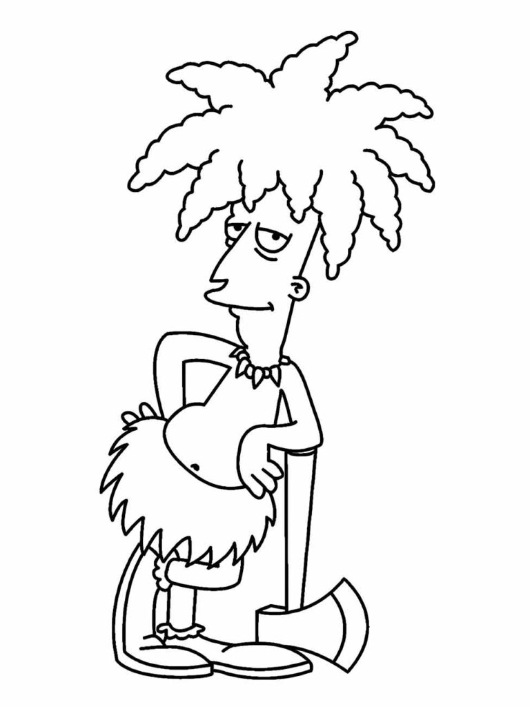 Desenho para colorir de Bart Simpson.