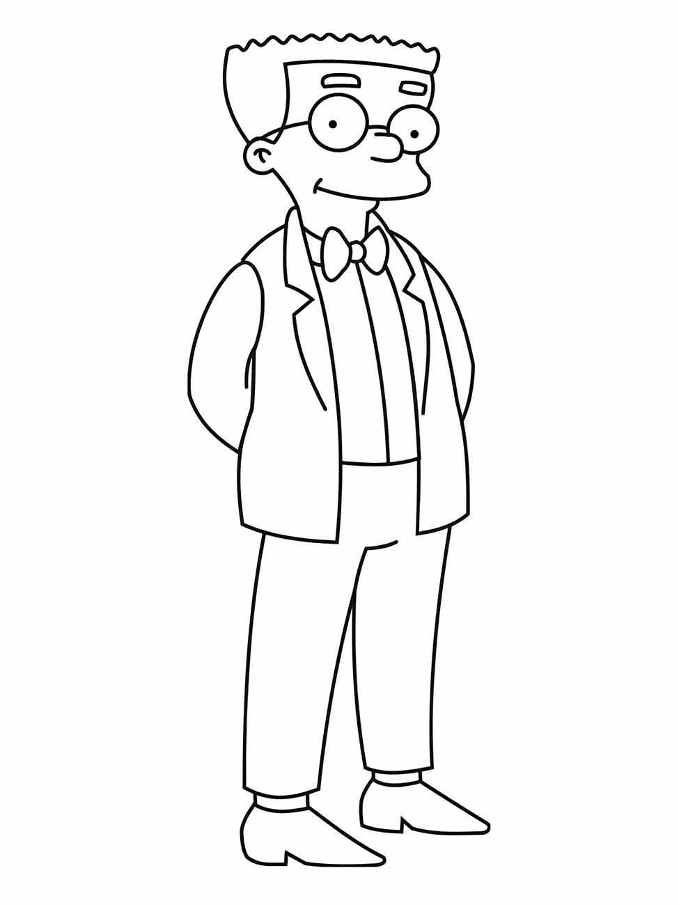 Desenho para colorir do Waylon Smithers, dos Simpsons.