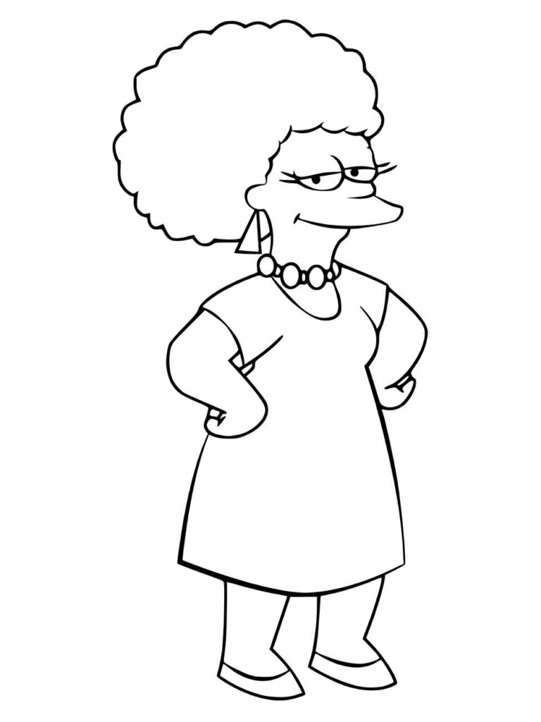 Desenho para colorir da Marge Simpson.