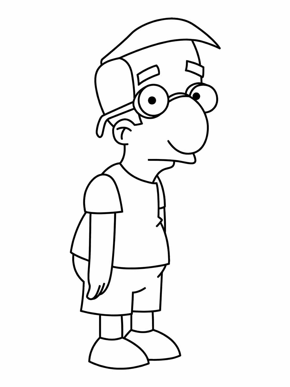 Desenho para colorir do Milhouse Van Houten, dos Simpsons.