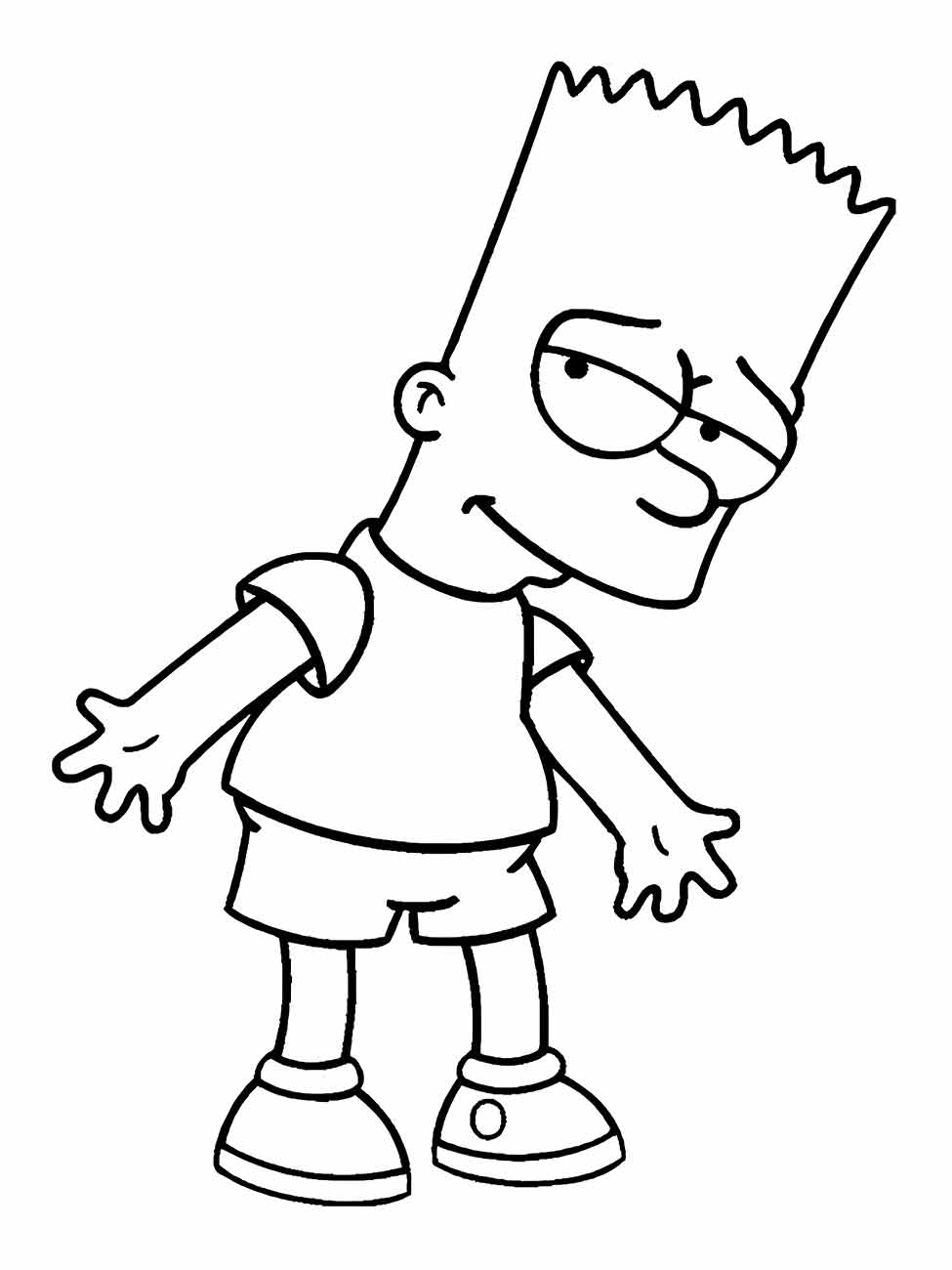 Desenho para colorir do Bart Simpson.