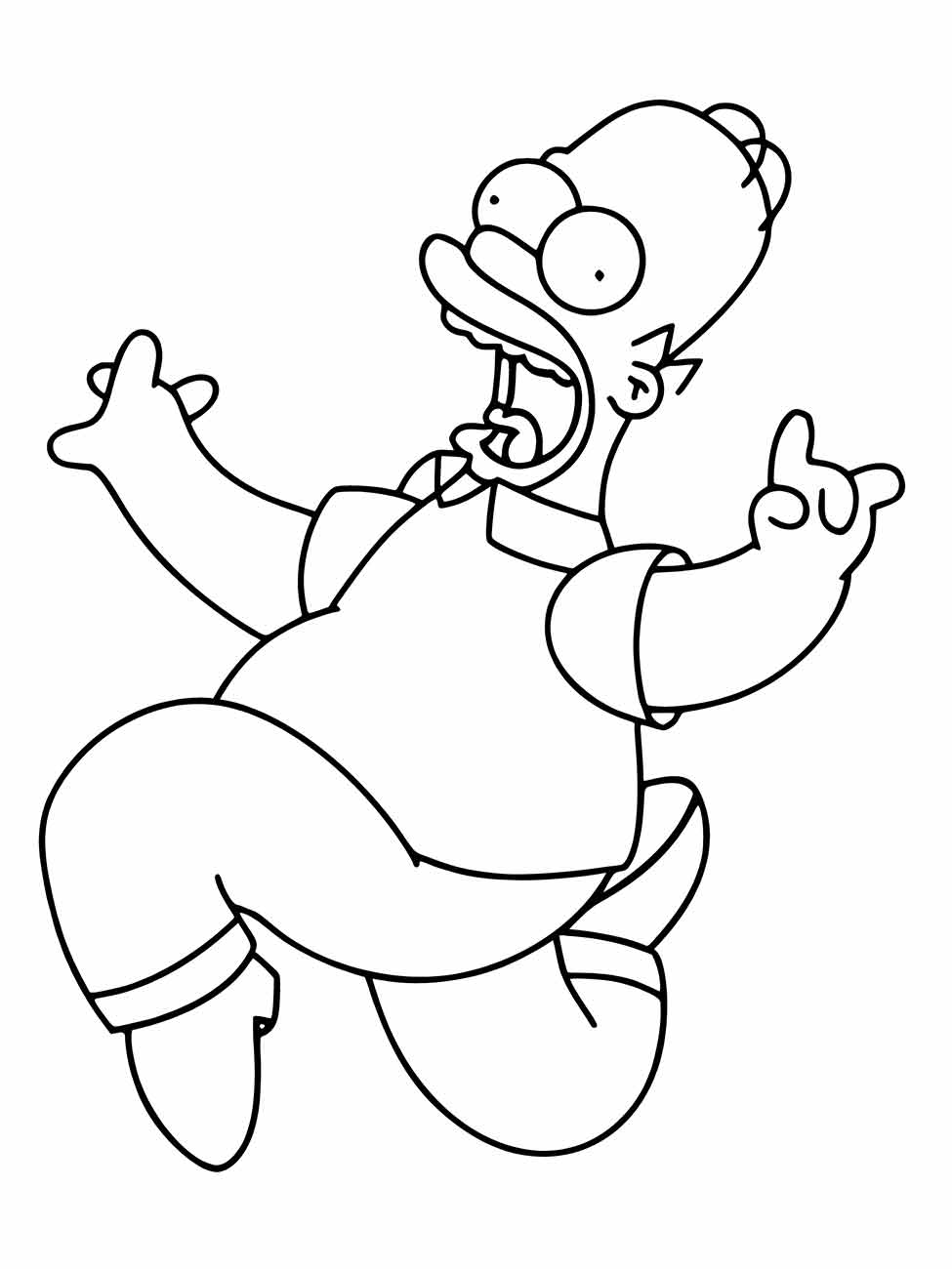 Desenho para colorir do Homer Simpson correndo.